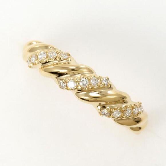 Other K18 Yellow Gold Diamond Ring 12 Metal Ring in Excellent Condition - Picture 1 of 7